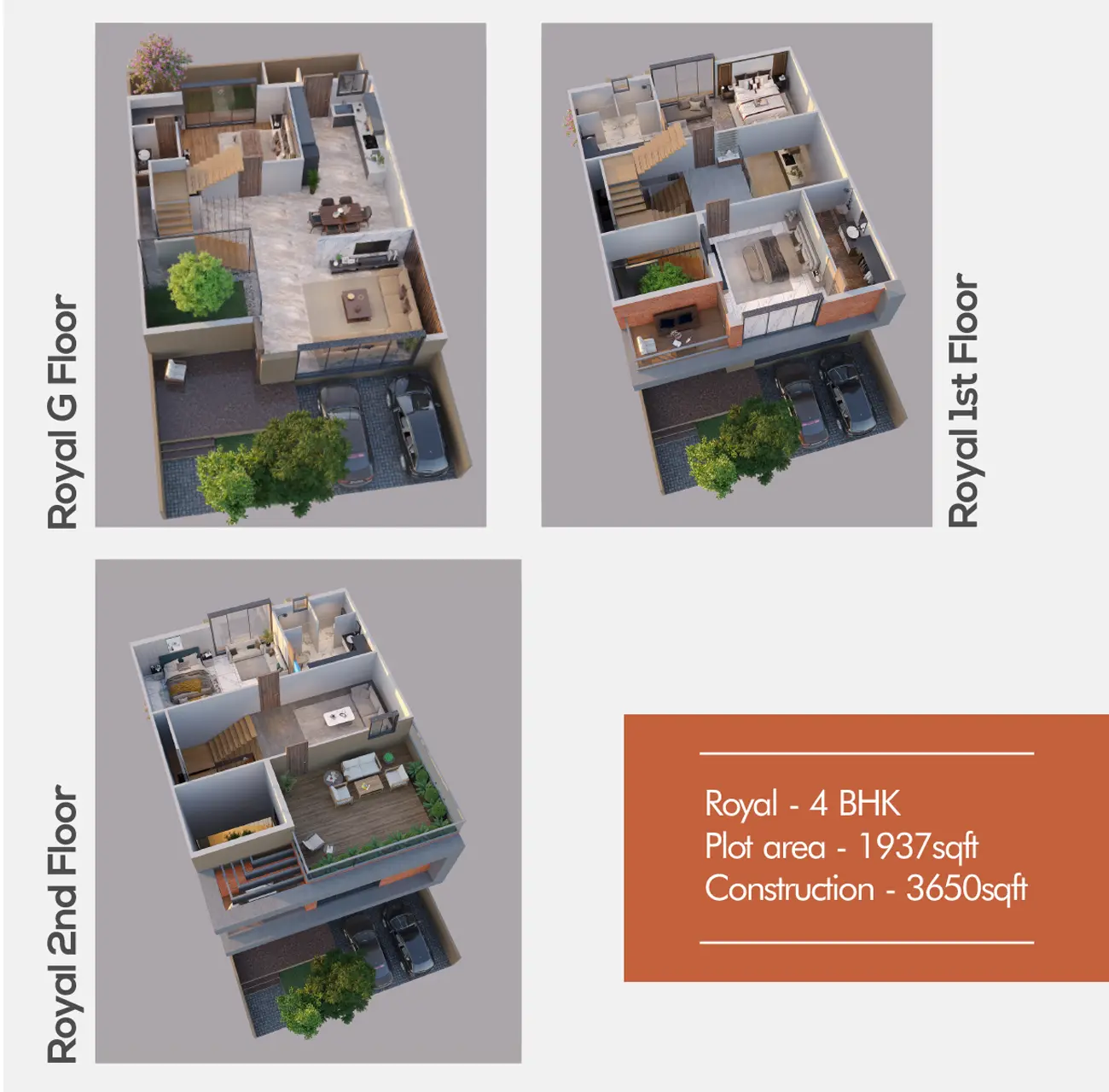 4 BHK Isometric Layout